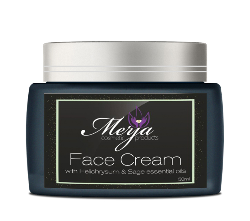 Face Cream with Helichrysum & Sage & Aloe - Anti-wrinkle & Tone refining & Hydrating - Day and Night Use 