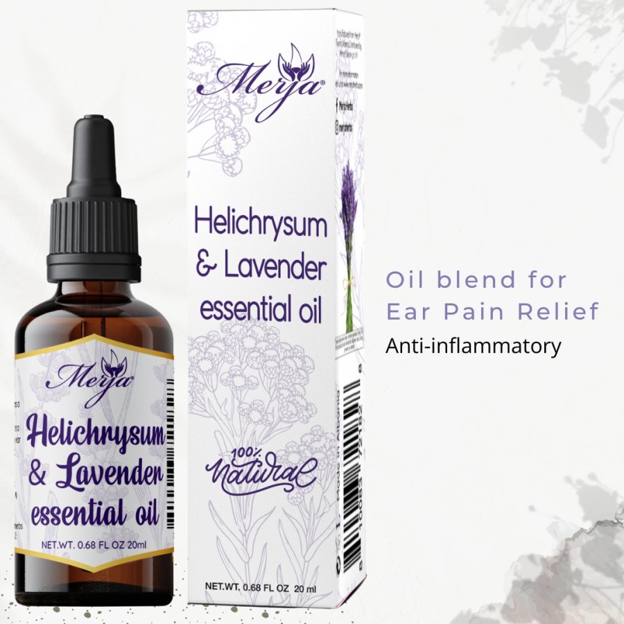 Helichrysum & Lavender Oil for Ear Pain Relief - Relieve Itch & Discomfort in ears - 100% Natural Relief 